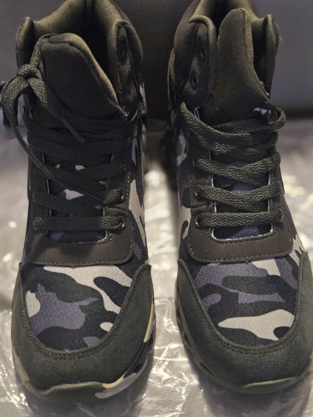 Black & Green Camo High-Top Sneakers